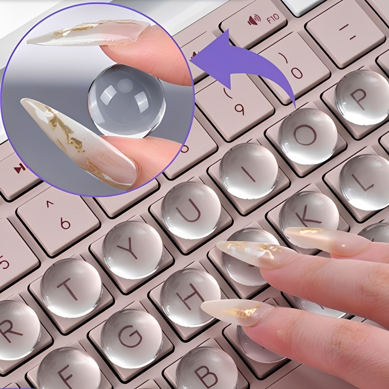 웨젼 롱네일 보호 키보드 키캡 투명 입체 크리스탈 스티커 12,000원