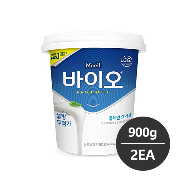 매일 바이오 플레인 무가당 900g 2개 냉장배송, 900g, 2개 16,590원