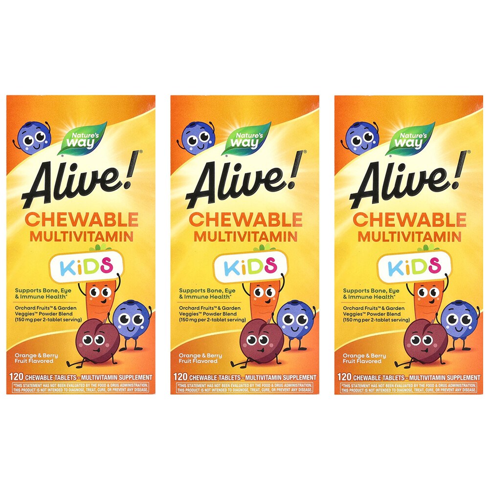 네이처스웨이 3개X 네이처스웨이 Alive어린이종합비타민 오렌지베리과일맛 츄어블120정 55,870원