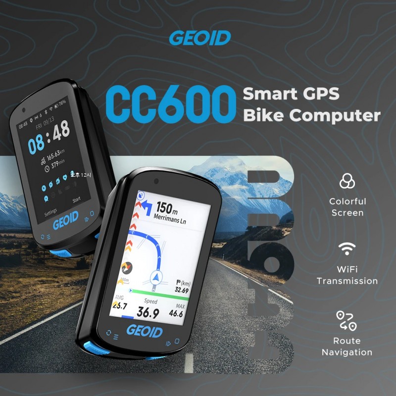 GEOID CC600 경로 탐색 자전거 GPS 컴퓨터 개 언어 무선 속도계 자동 WIFI ANT 주행 거리계 96,400원