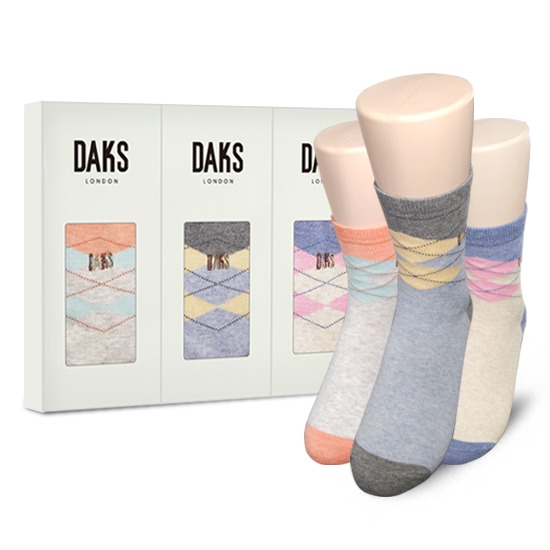 닥스 양말 여자 3족 선물 세트 면 중목 컬러 아가일 숙녀 학생 교복 패션 19433 15,300원