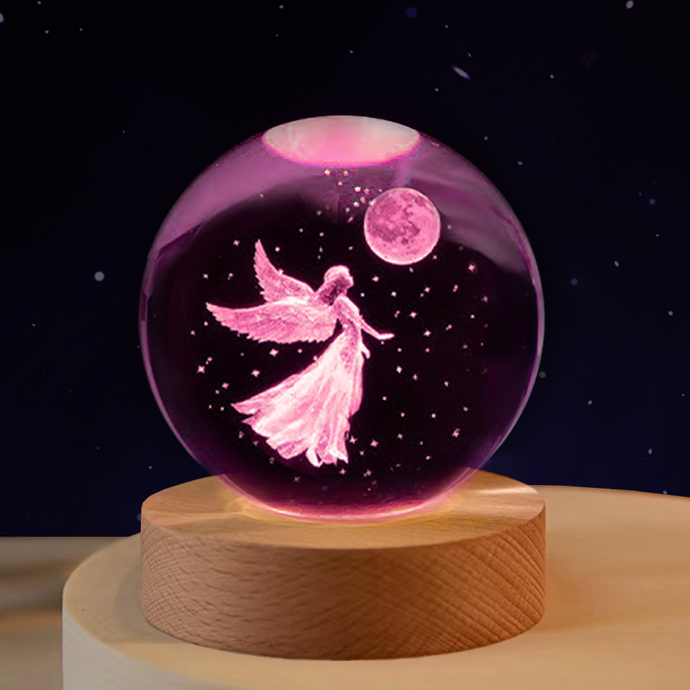 연하 크리스탈구 감성조명 색변환 무드등 8cm + 선물박스, 천사 10,260원