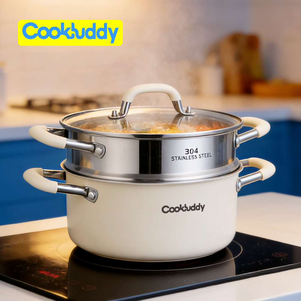 CookBuddy 찜기 304 스텐 인덕션 찜기냄비, 1개, 22cm 39,900원