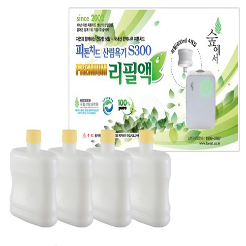 [숲에서] 프리미엄 피톤치드 산림욕기 S300 리필액, 1세트, 600ML/4개, 600ml 100,000원