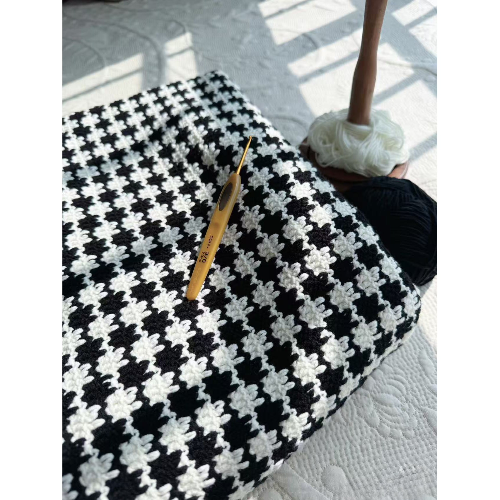 모미얀 하운드투스 블랭킷 담요 DIY 키트*유투브 무료 영상 포함, 블랙110, 1개 52,000원