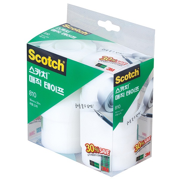 (3M) 스카치 매직 테이프 리필 810R-12 18mmX32m 12개(1팩) 세이빙팩 29,600원