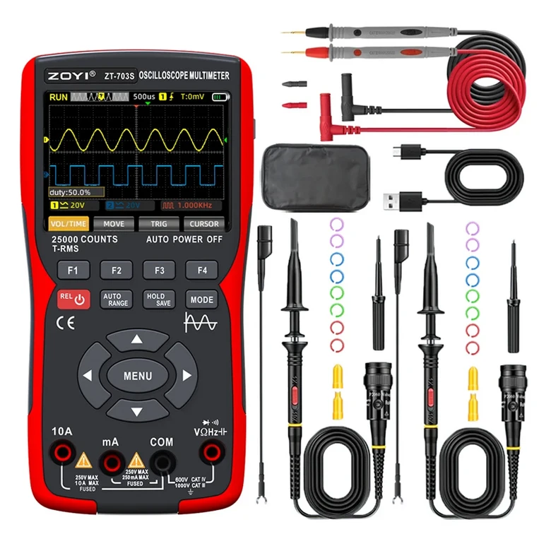 ZOYI ZT-703 휴대용 디지털 오실로스코프 멀티미터 3-in-1 2채널 신호 발생기 전기 기술자 116,500원