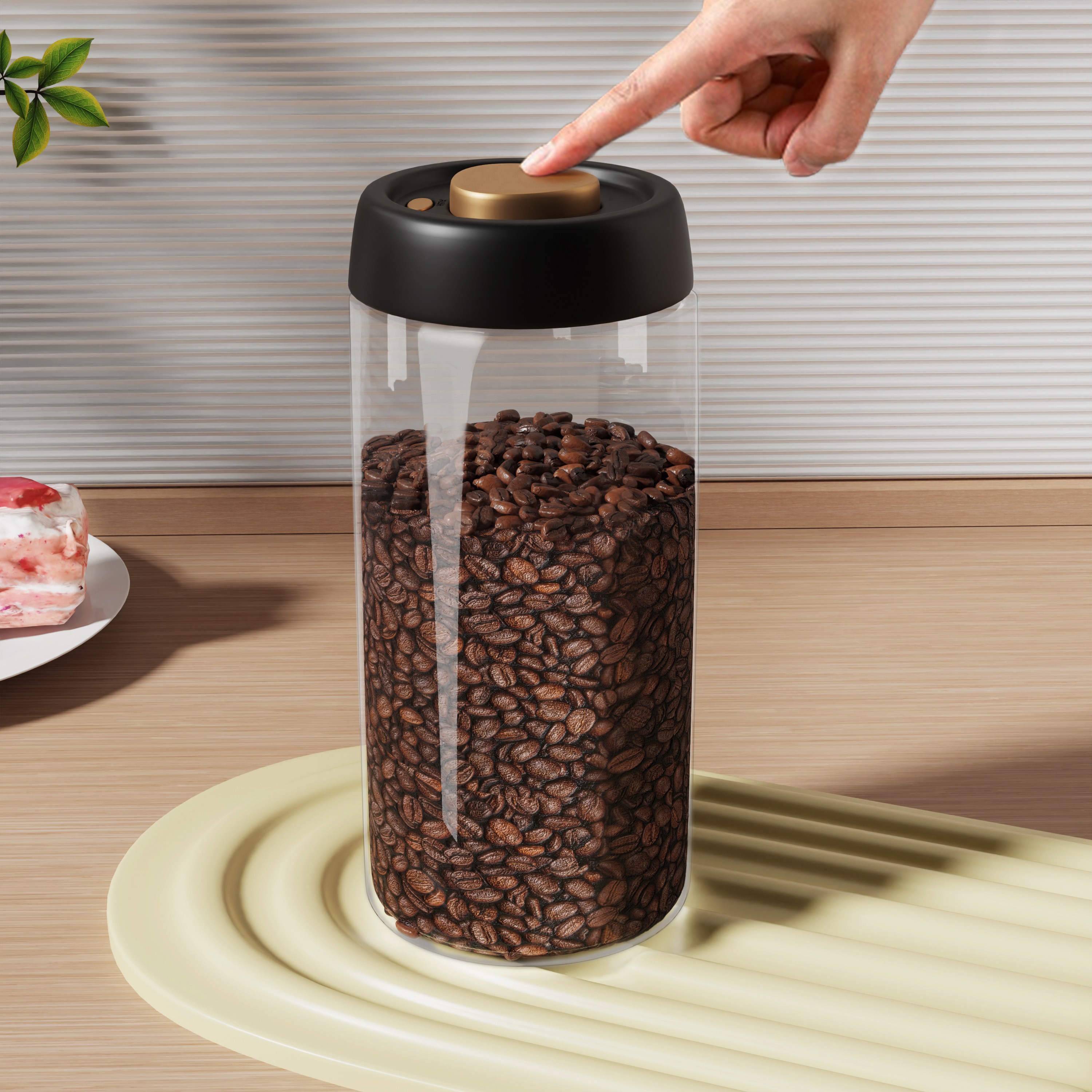 OMBRY 커피 원두 보관용기 유리 진공 눌러식 밀폐용기 대용량 13,320원