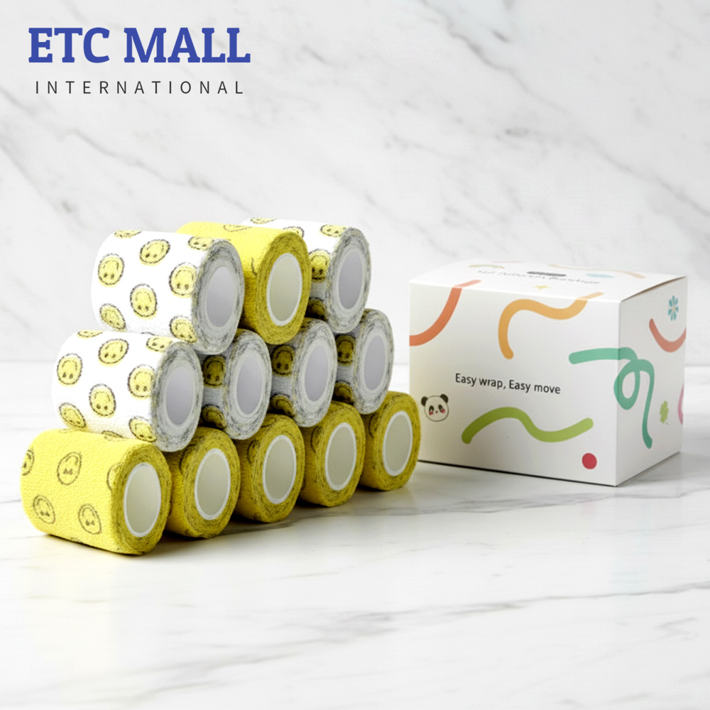 이티씨몰 자가점착 밴드 5cm 압박붕대 패턴 2종 모음  스마일 옐로우 화이트 10+2 15,300원