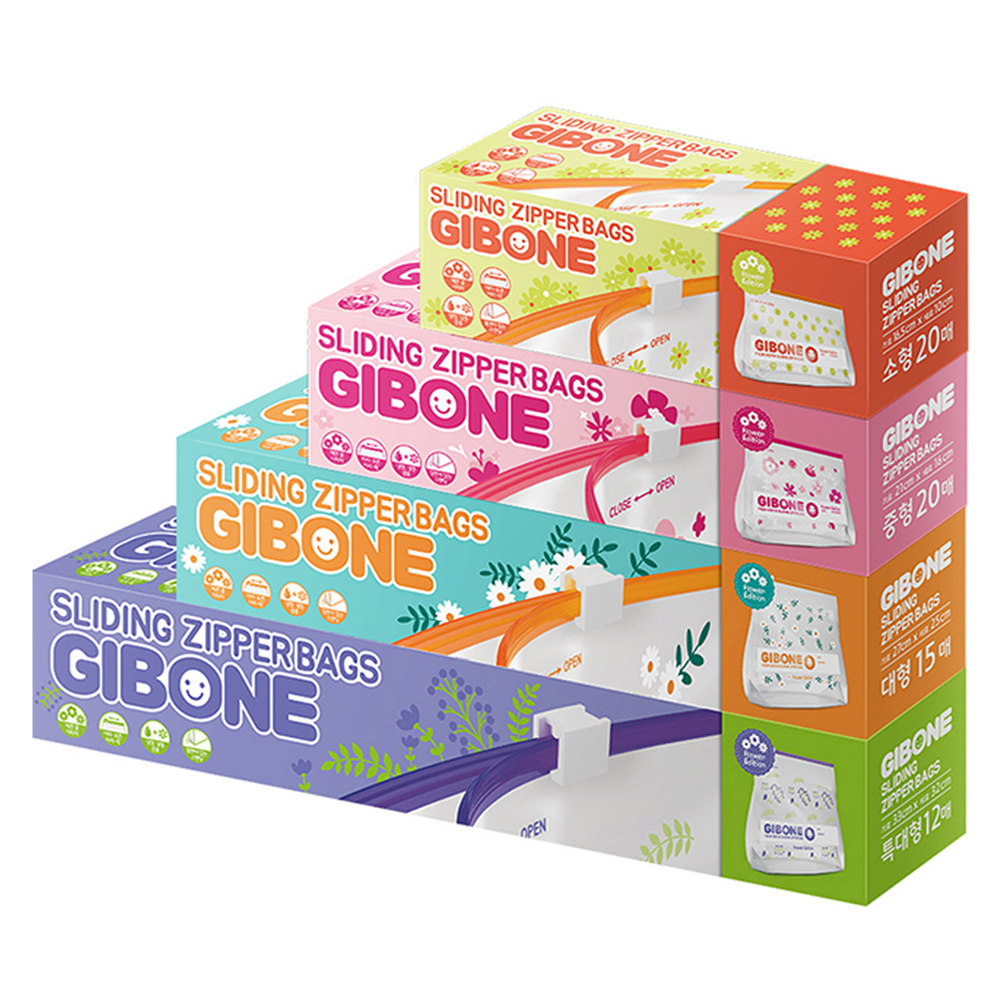 기본에 프레시키퍼 슬라이딩 지퍼백 특대형 12p + 대형 15p + 중형 20p + 소형 20p 세트 12,200원