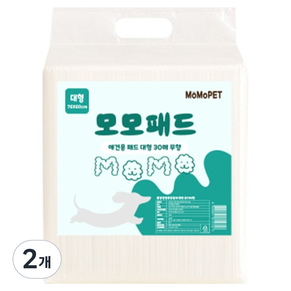 모모 강아지 대형 배변패드 무향, 2개, 30개입 13,820원