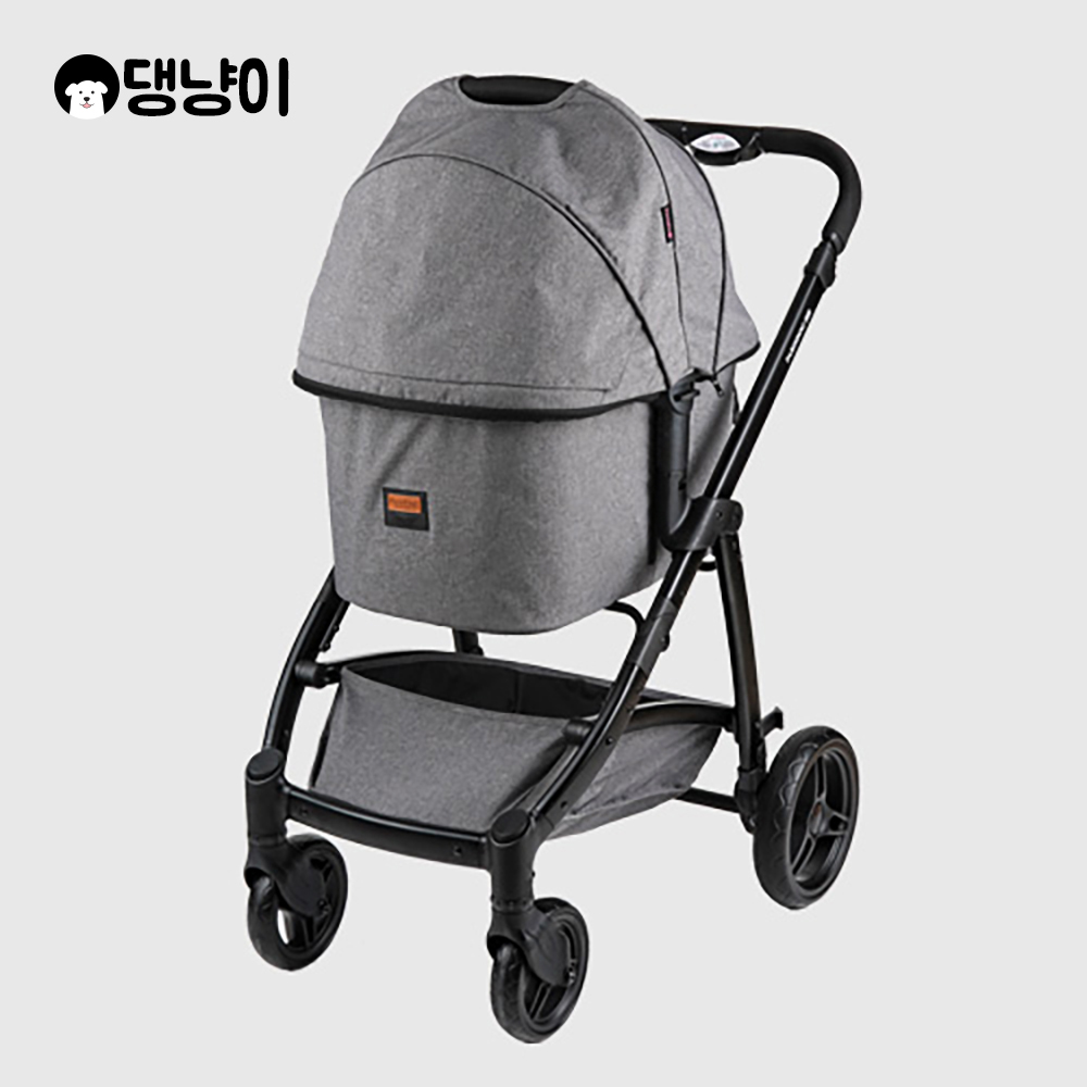 [댕냥이] 강아지 루쏘 표준형L 캐노피 분리형 접이식 유모차 그레이, 루쏘유모차 표준형 그레이 L 268,000원