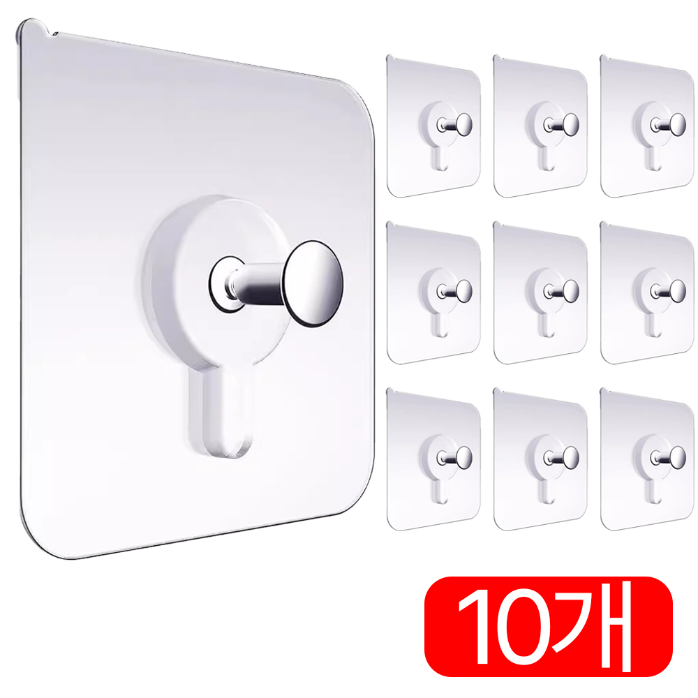 깔끔플러스 초강력 무타공 액자걸이 접착식 매직후크, 10개, 울트라클리어 9,000원