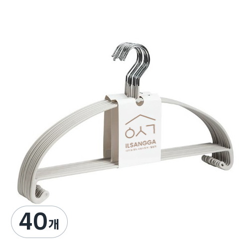 일상가 내구성좋은 공간절약 [프리미엄] 라운드 숄더 논슬립 어깨뿔방지 옷걸이, 40개, 라이트그레이 45,770원