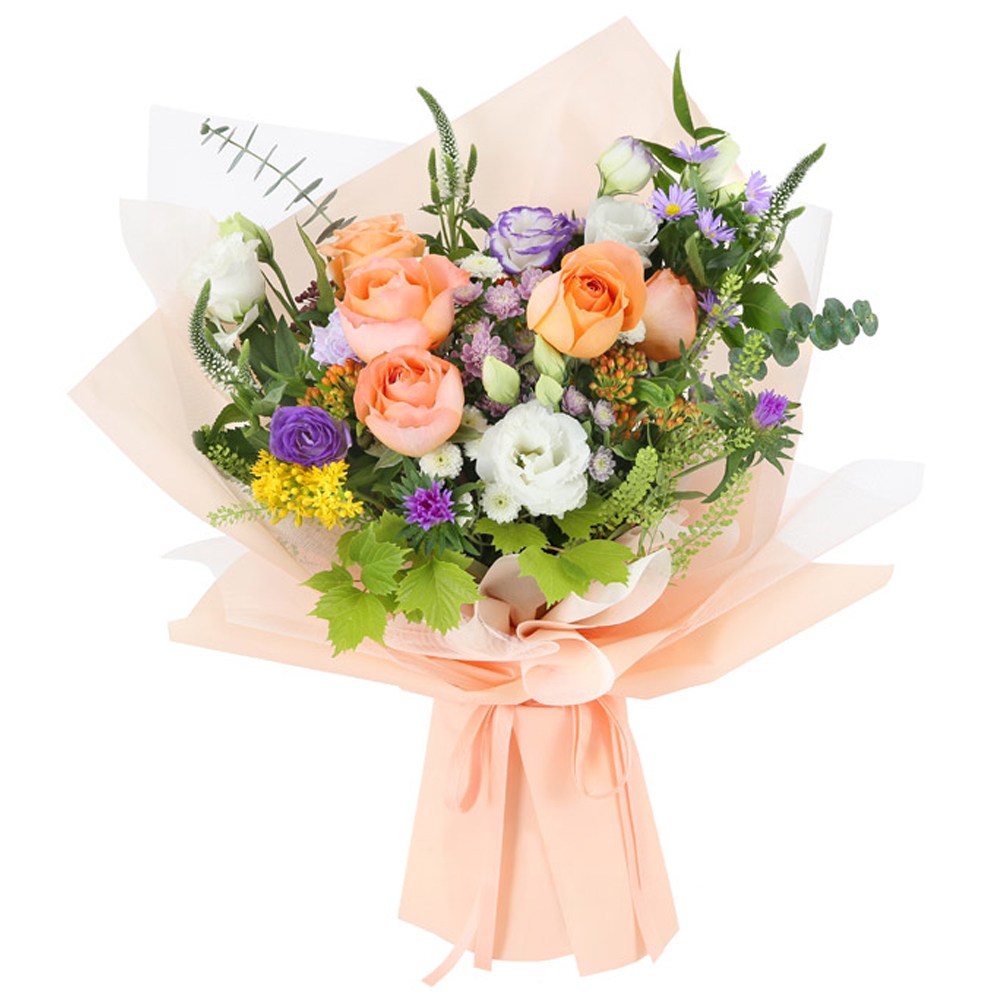 (오늘도착) 99플라워 예쁜 꽃다발 "피치빛 산책" 피치 오렌지 장미 ST-C642 - 졸업 프로포즈 발표회 입학 당일꽃배달 전국당일배송 생화, 1개 54,290원