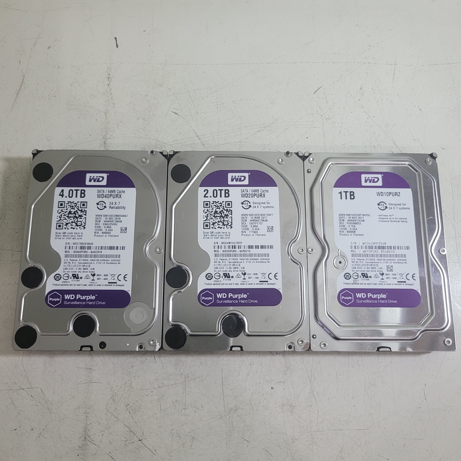중고하드 WD 웬디 PUPLE(퍼플) SATA HDD 1TB 2TB 3TB 4TB 6TB 8TB 3.5인치 CCTV용적합 38,000원
