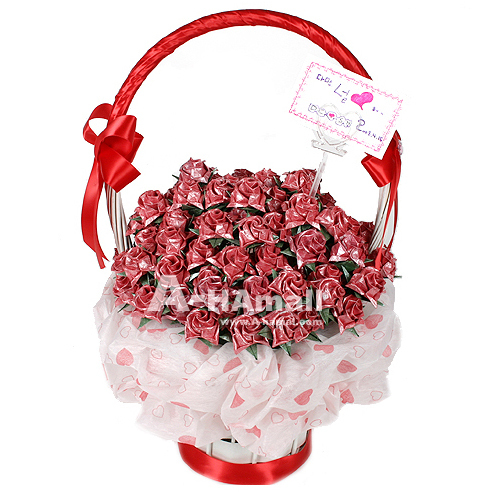 (종이장미)샤방하트(레드)100송이 장미 꽃바구니, 1개 36,900원