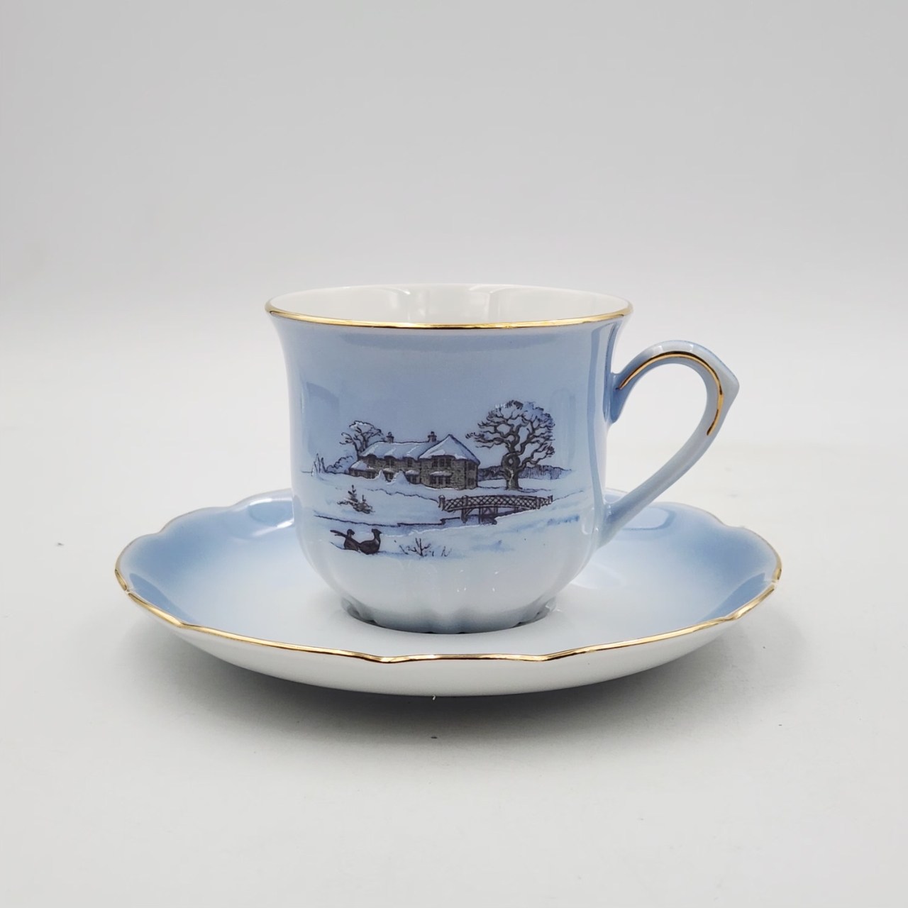 [빈티지] 스웨덴 크리스틴홀름 겨울풍경 커피잔 세트 A 22,000원