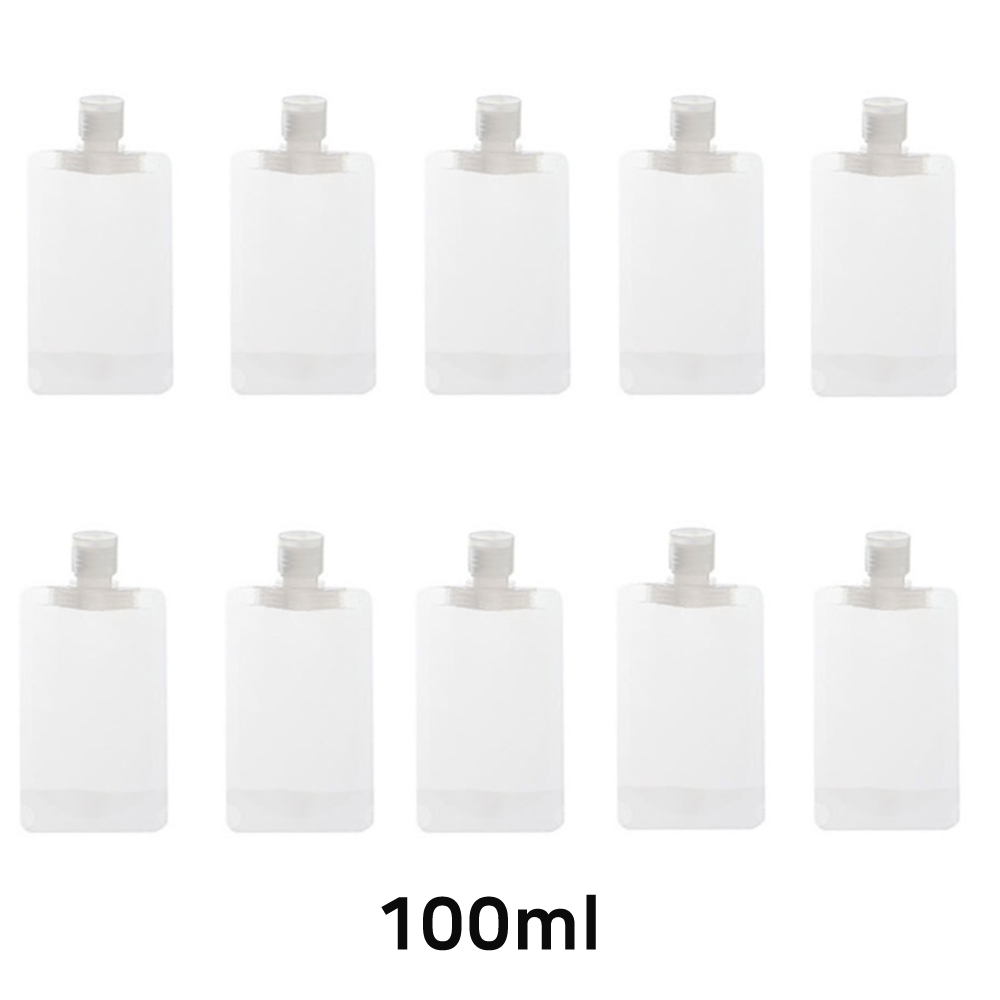 가장 가볍고 위생적인 파우치형 휴대용 화장품 샴푸 용기 공병 100ml, 10개, 화이트 6,900원
