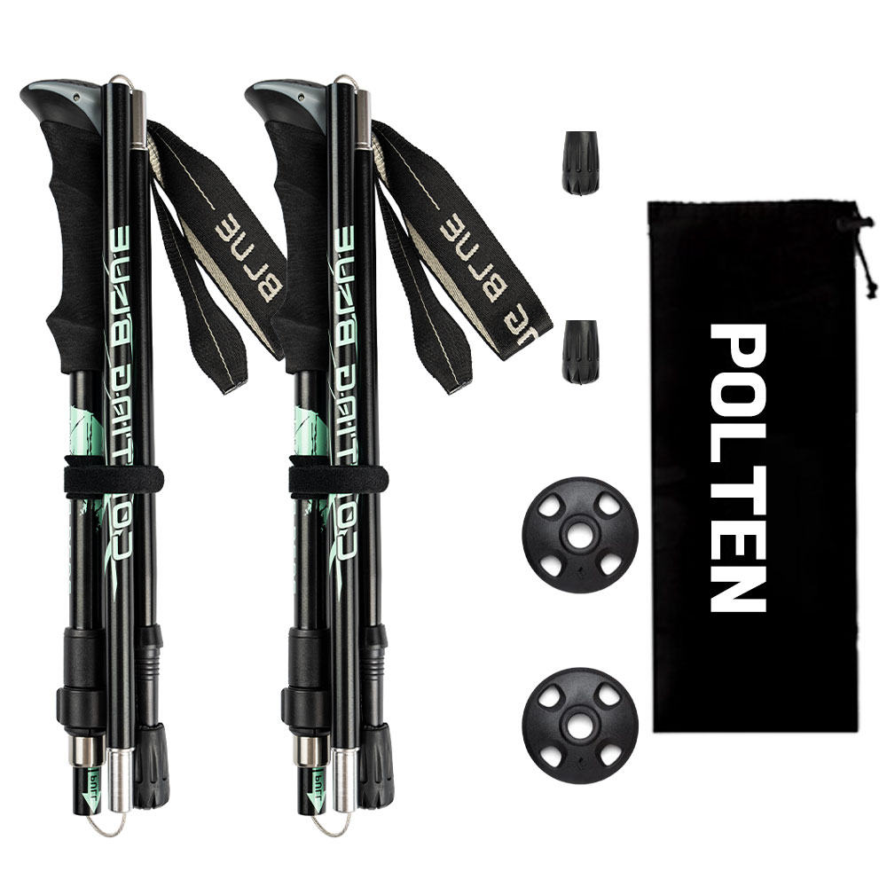 폴텐 초경량 접이식 폴대 두랄루민 등산스틱, 2세트, 블랙 28,800원