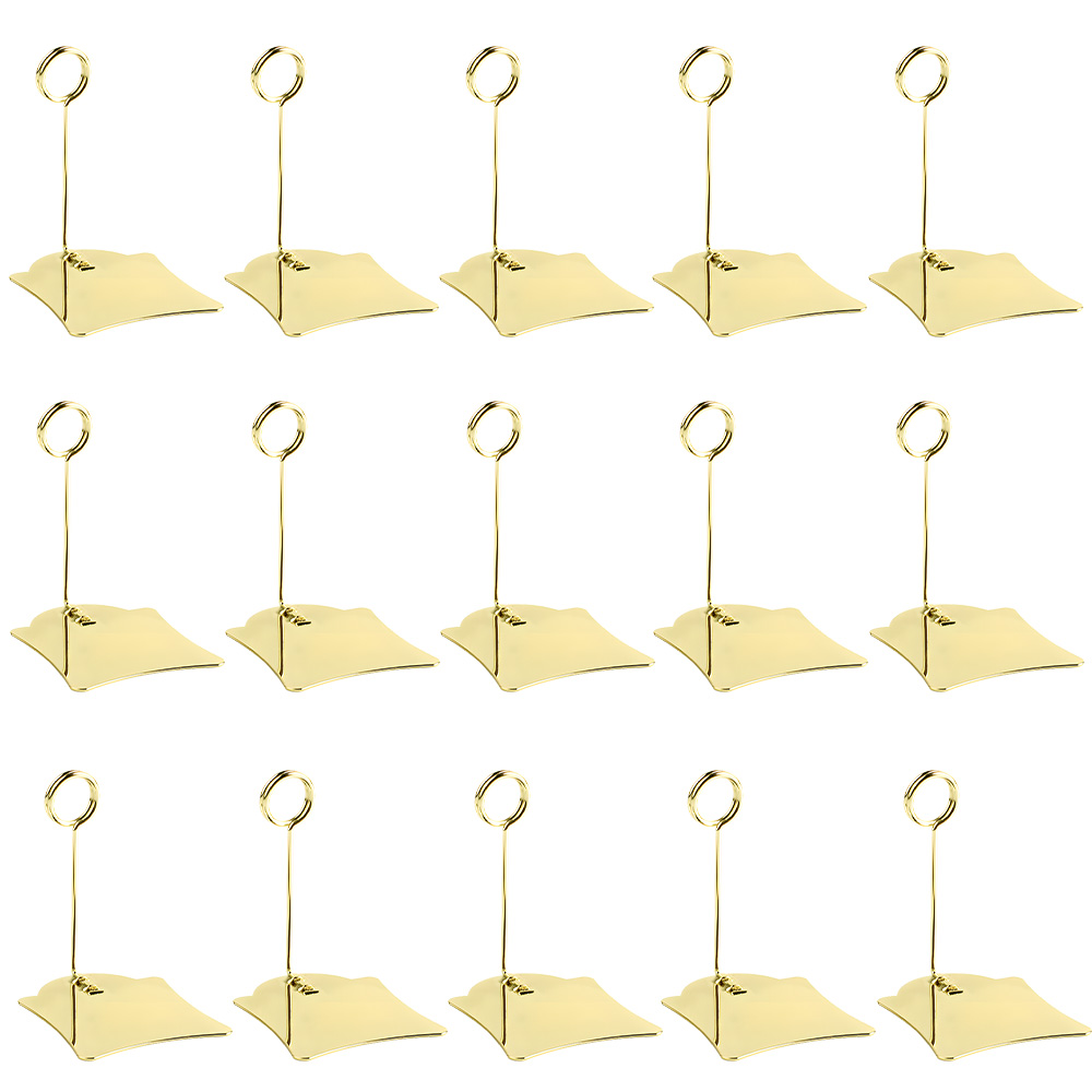 BUZOO 스탠드 POP 가격표꽂이 명함 사진 엽서 메모 꽂이 메뉴 가격표 명함 꽂이, 15개, 금색 20,500원