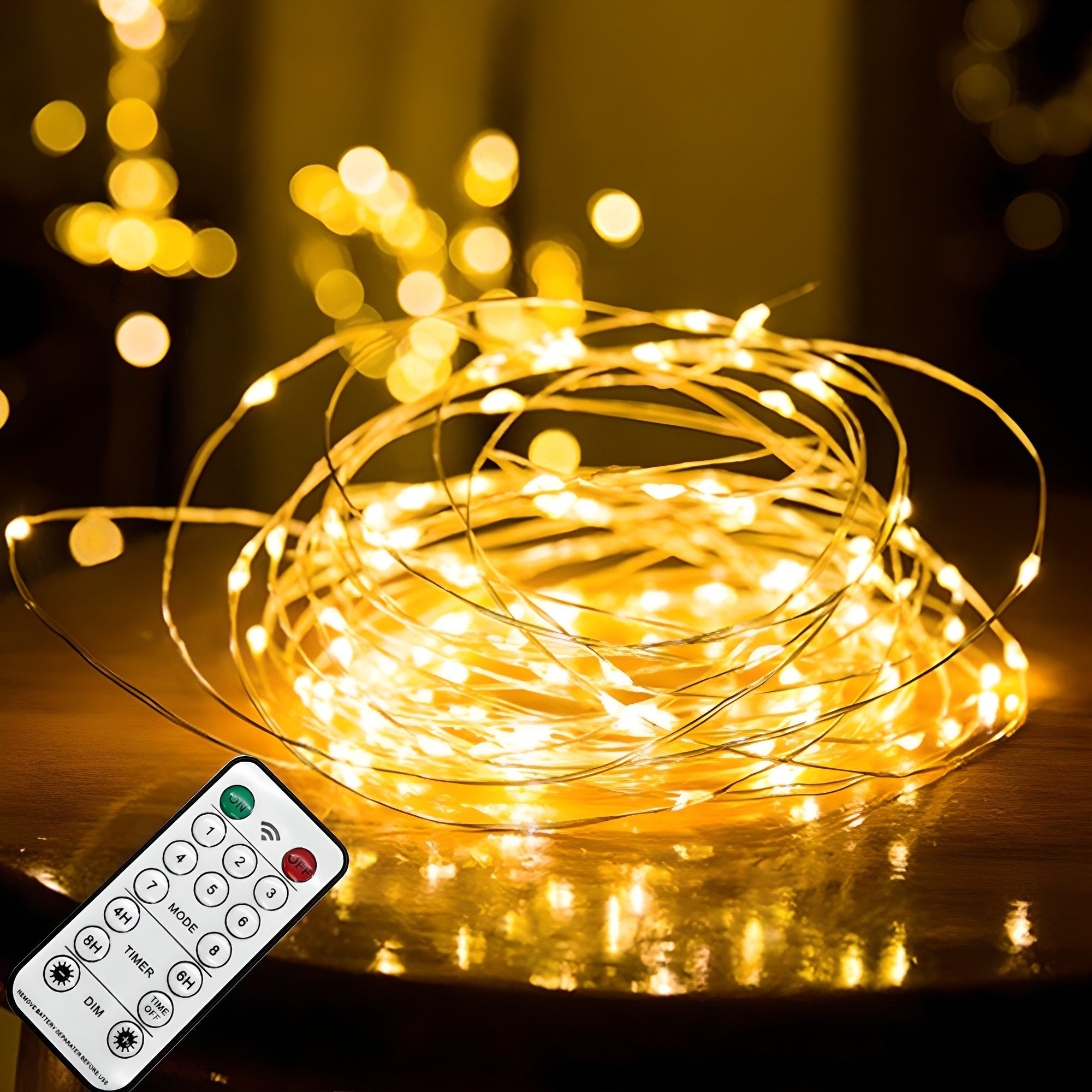 홈데코 LED USB 감성조명 와이어 전구 100구 + 리모콘, 전구색, 10m, 1개 9,900원