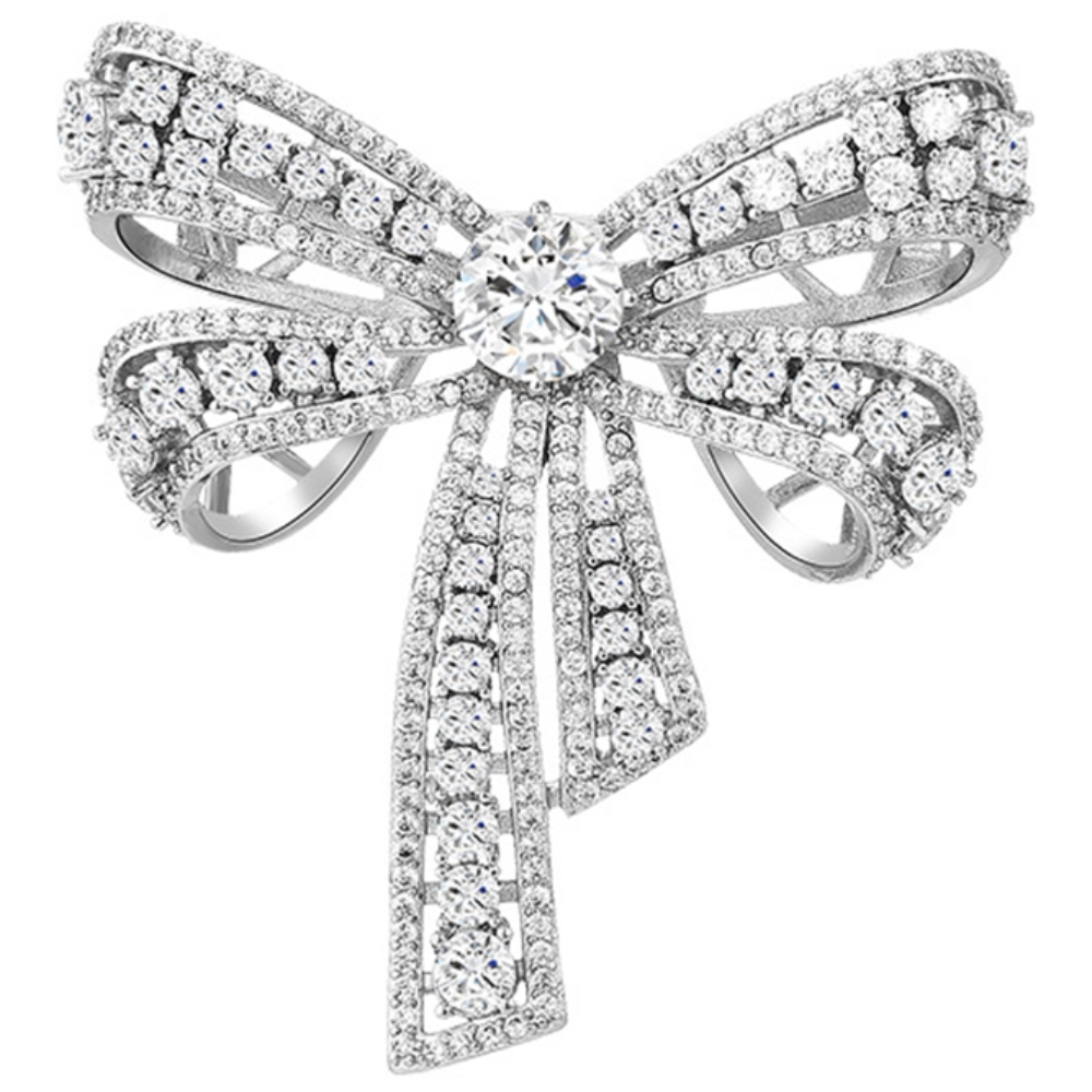 에르모사제이 B024 트윙클 크리스탈 큐빅 리본 브로치 23,900원