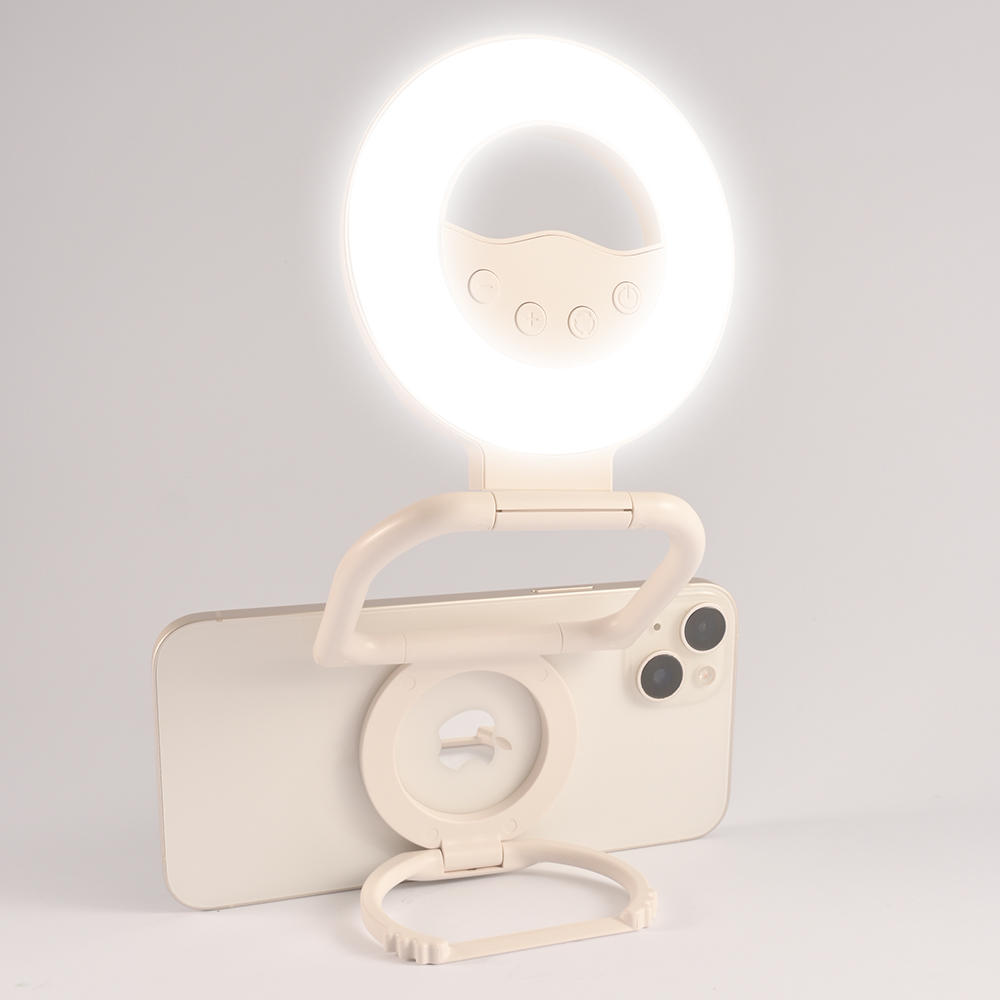 Nolirva 2in1 휴대폰조명 맥세이프 마그네틱 링라이트 LED 셀카 촬영 조명등 360도 회전 스탠드 갤럭시Z폴드 호환, 1개, 화이트 29,800원