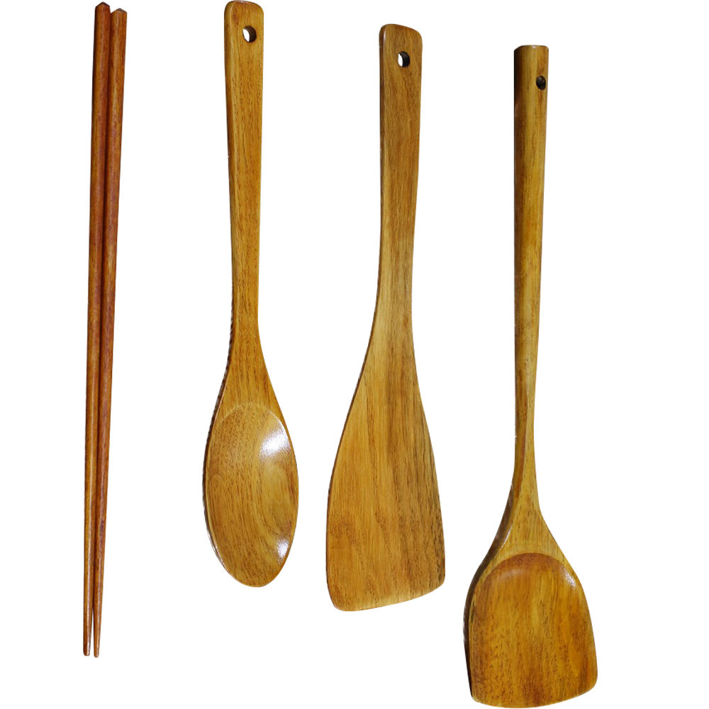 원목 다용도 조리도구 4종 세트, 뒤집개 + 사선 뒤집개 + 스푼 + 젓가락, 혼합색상 19,820원