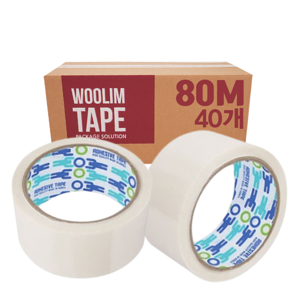 우림 OPP 컬러 박스테이프 80m 40개 흰색 41,000원