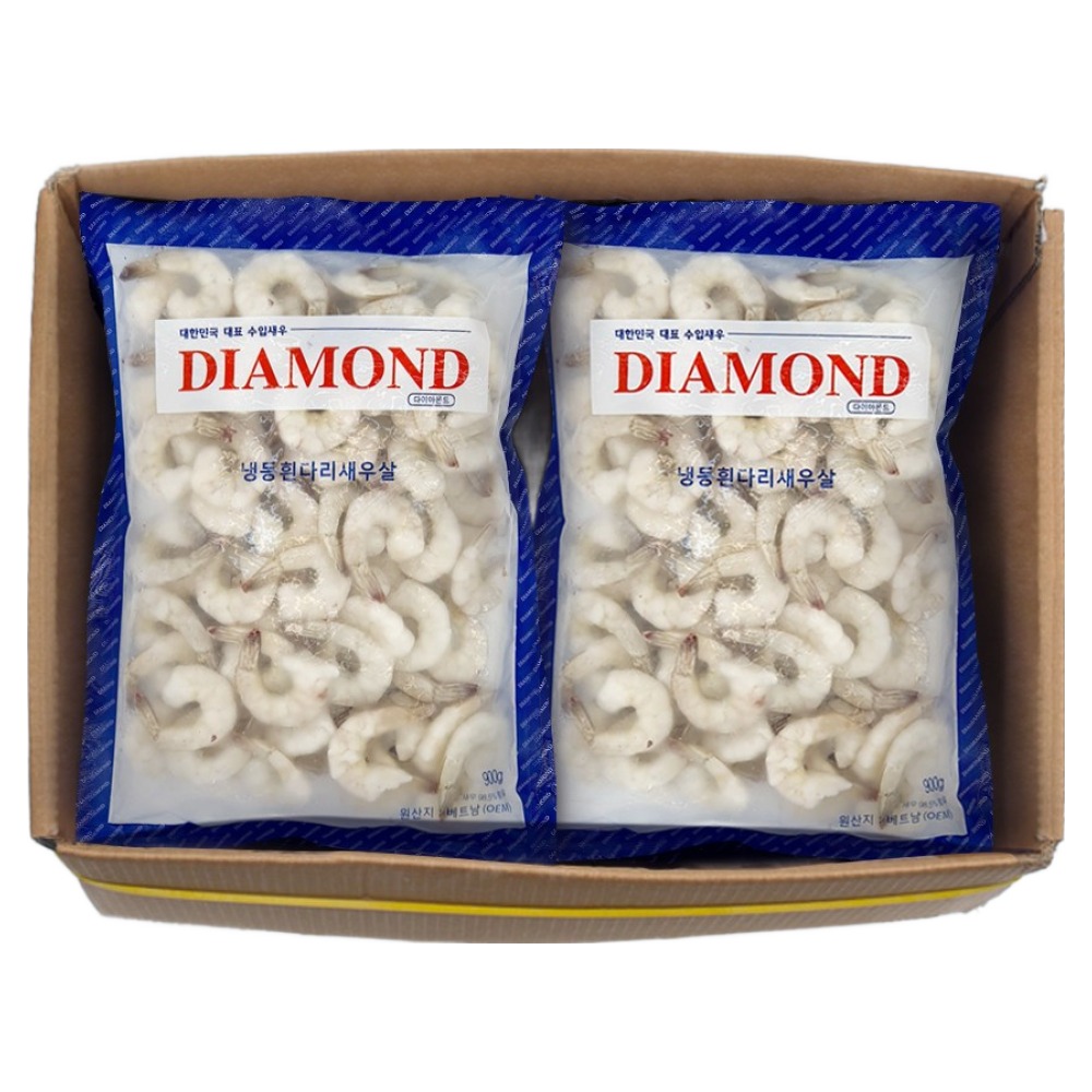 생 칵테일새우 IQF 2630 900gX10봉 다이아몬드 두절탈각새우 흰다리새우 냉동 박스 166,400원