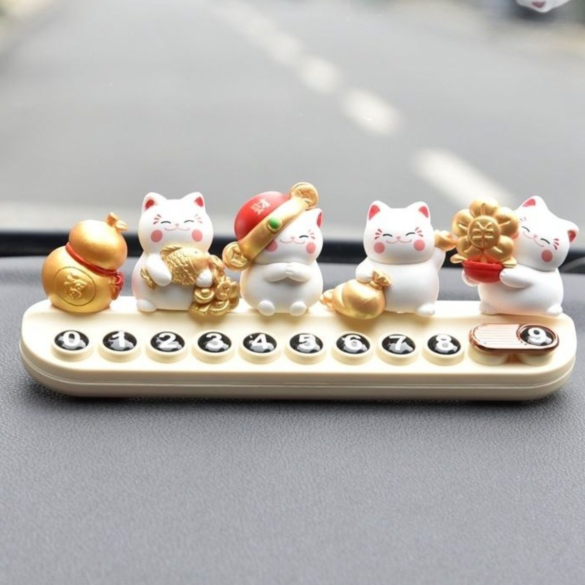 넘버링카 자동차 전화번호판 주차번호판 행운 고양이 번호판 차량 주차안내판, 재물 호리, 1세트 9,100원