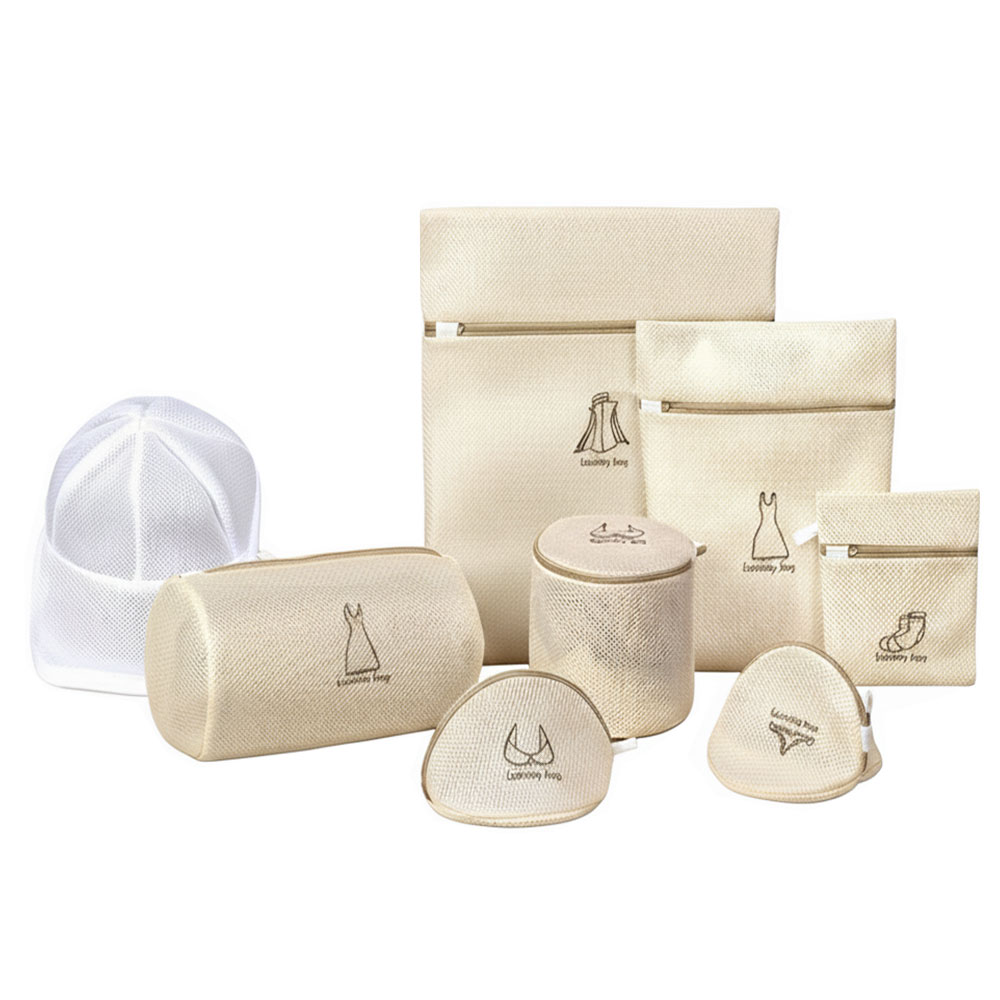 세탁망 빨래망 무형광 속옷 브래지어 모자 세탁기 전용 메쉬 이중 세탁 망 8종 세트, 1개 12,900원