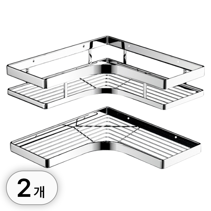 투데이리빙 1+1 무타공 올스텐 욕실 코너 선반 화장실 스텐 벽선반 벽걸이 정리대 16,800원