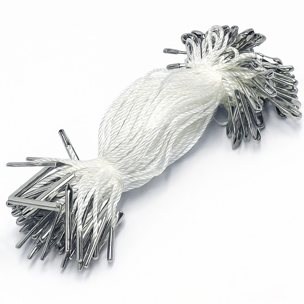 옴니스 실고리핀 [녹 안쓰는 동핀] 택고리핀 핀고리 상표끈 가격표 상표끈, 100개, 화이트실-실버핀 4,500원