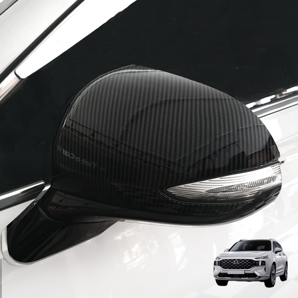 렉스탑 더뉴 싼타페 TM 사이드미러 커버 카본 몰딩 튜닝, 01 카본블랙/사이드미러커버 2개, 기타 32,800원