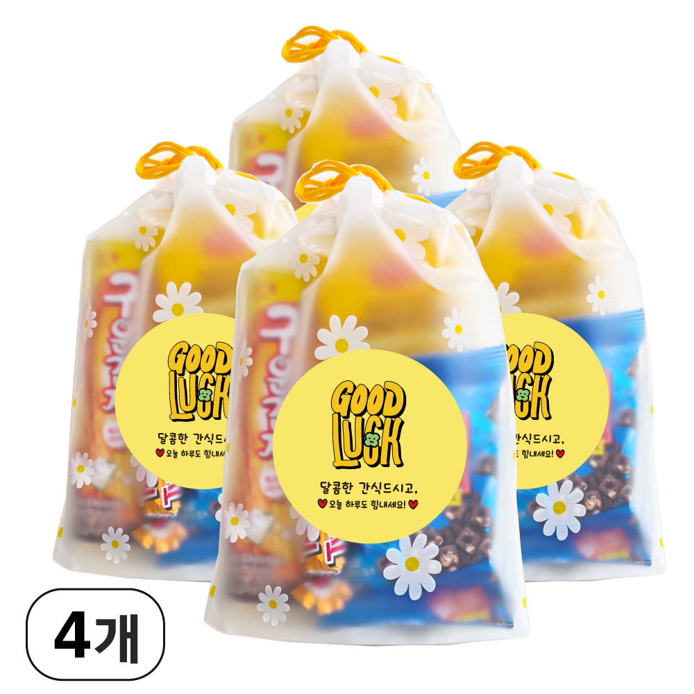 단체간식 학교 응원 시험 행사꾸러미 과자답례품 개발포장, 1세트, 과자선물 4개 28,900원