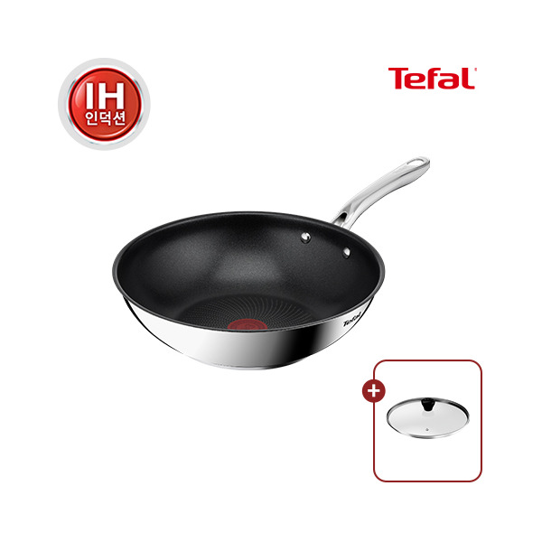 [테팔] 인덕션 티타늄 1X 스테인리스 스틸 심플리쉐프 웍 28cm (+레온 유리뚜껑 28cm 증정) 49,900원