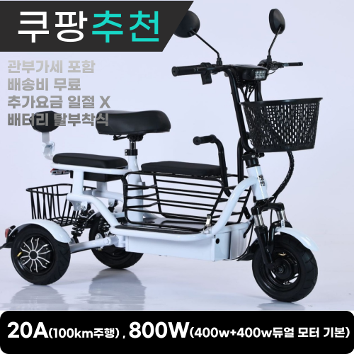 폭스가드 세발 전기자전거 듀얼모터기본 탑재 20Ah 픽업 등원 980,000원