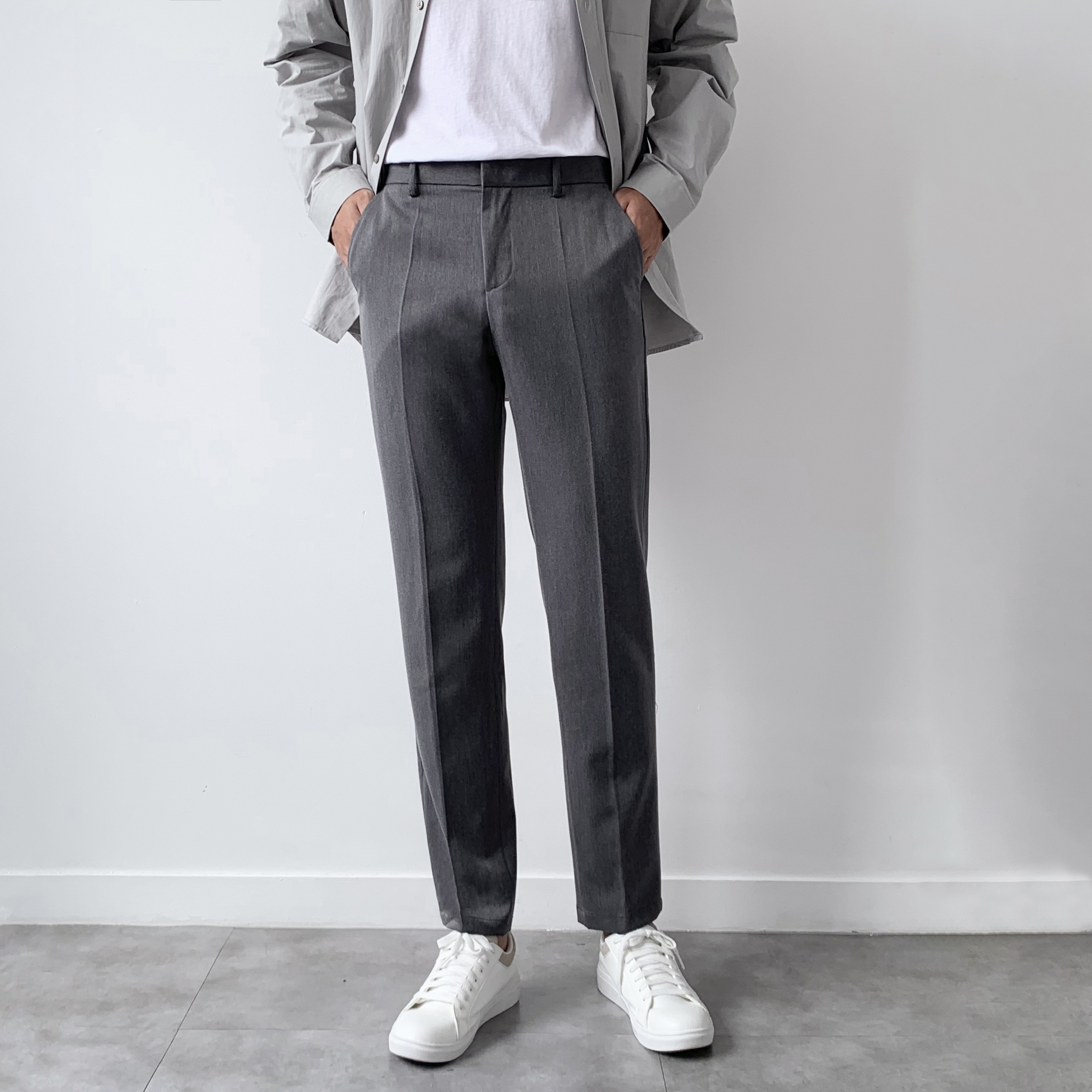 놈시크 남성 슬랙스 옆밴딩 링클프리 스판 빅사이즈 9부 10부 남자 바지 29,800원