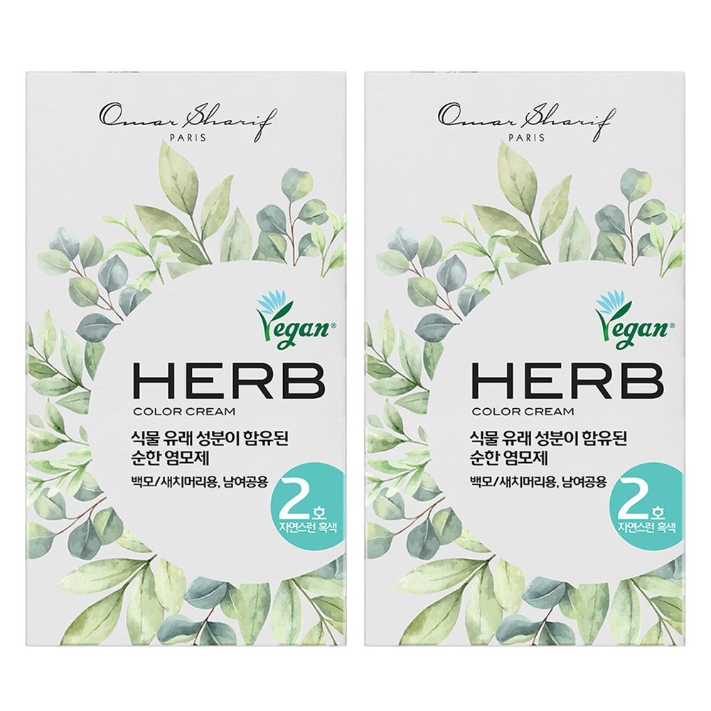 허브칼라 동성제약 허브 칼라크림 염모제, 2호 자연스런흑색(소프트블랙), 2개 24,000원