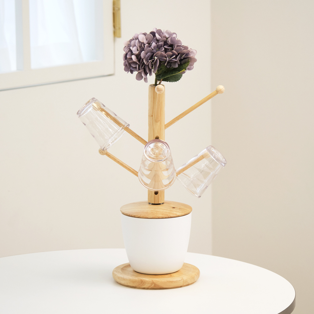 플라팜 플라워 편백나무 360도 회전 컵걸이 건조대, 다크바이올렛, 1개 31,900원