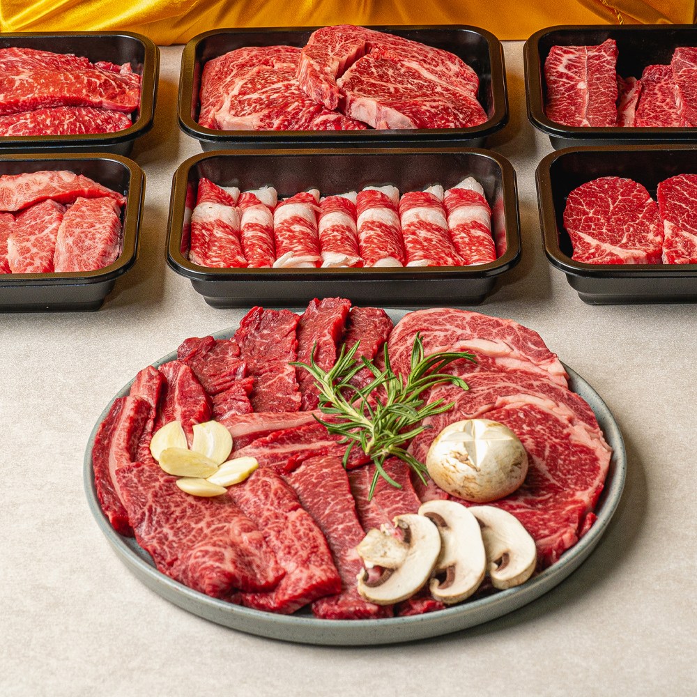 한우선물세트 1++ 소고기 구이용 650g 진예2호 (꽃등심+부채살+채끝+갈비살) 109,000원