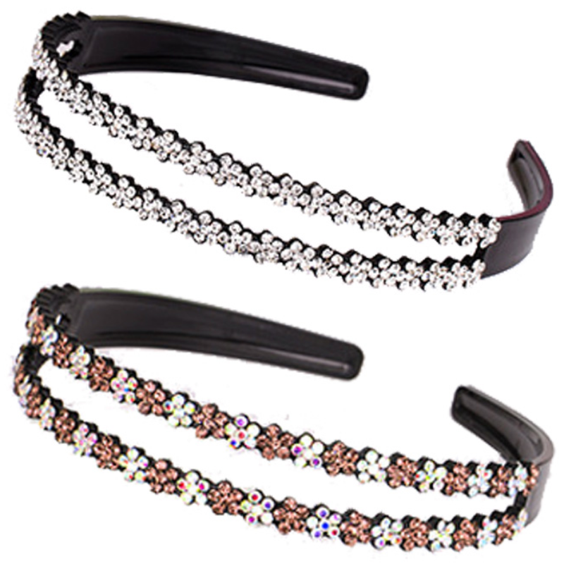 르미나인 큐빅 머리띠 2줄 머리띠 두줄 꽃 헤어밴드 2개 세트 어버이날 선물 엄마선물 추석선물 명절선물 12,900원