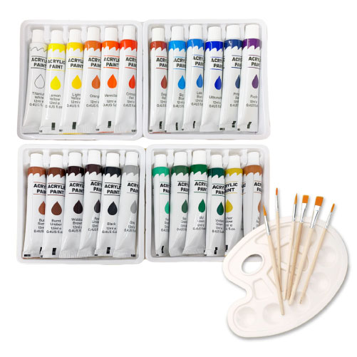 몽데뷰 아크릴물감 세트 전문가용 파레트 아크릴붓 포함, 12ml 24색 16,700원