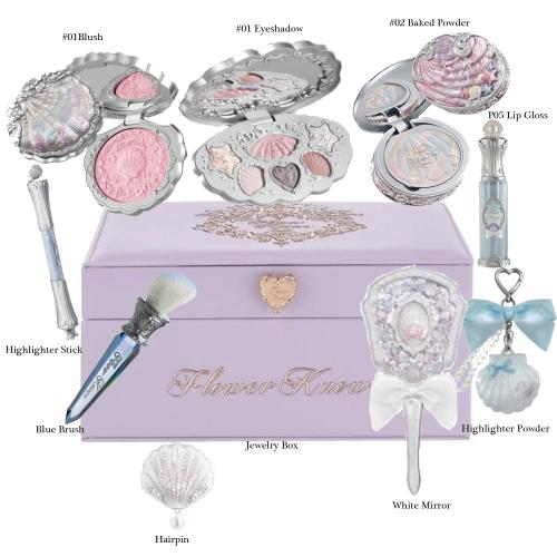 취미용 메이크업세트 데일리 메이크업 플라워노즈 쉘 주얼리 기프트 세트 키트 풀 프로페셔널 글리터 팔레트 블러쉬 베이크드 파우더 10종 195,760원