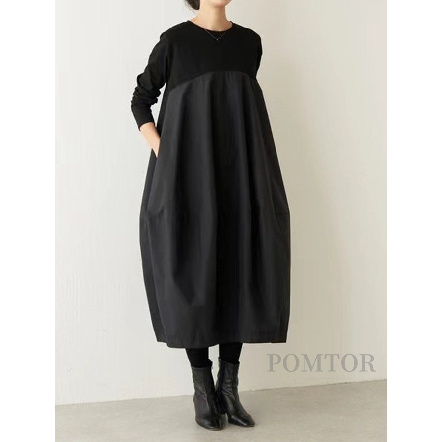 POMTOR 여성 봄 가을 루즈핏 고급진 롱 원피스 32,780원