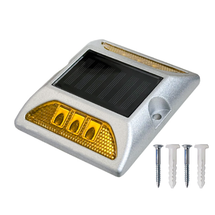 거치형 사각 쏠라 표지병 (양면 / 점멸등 / 지속등) 황색 / 고품질 LED 방수 알루미늄프레임 볼트포함 585,000원