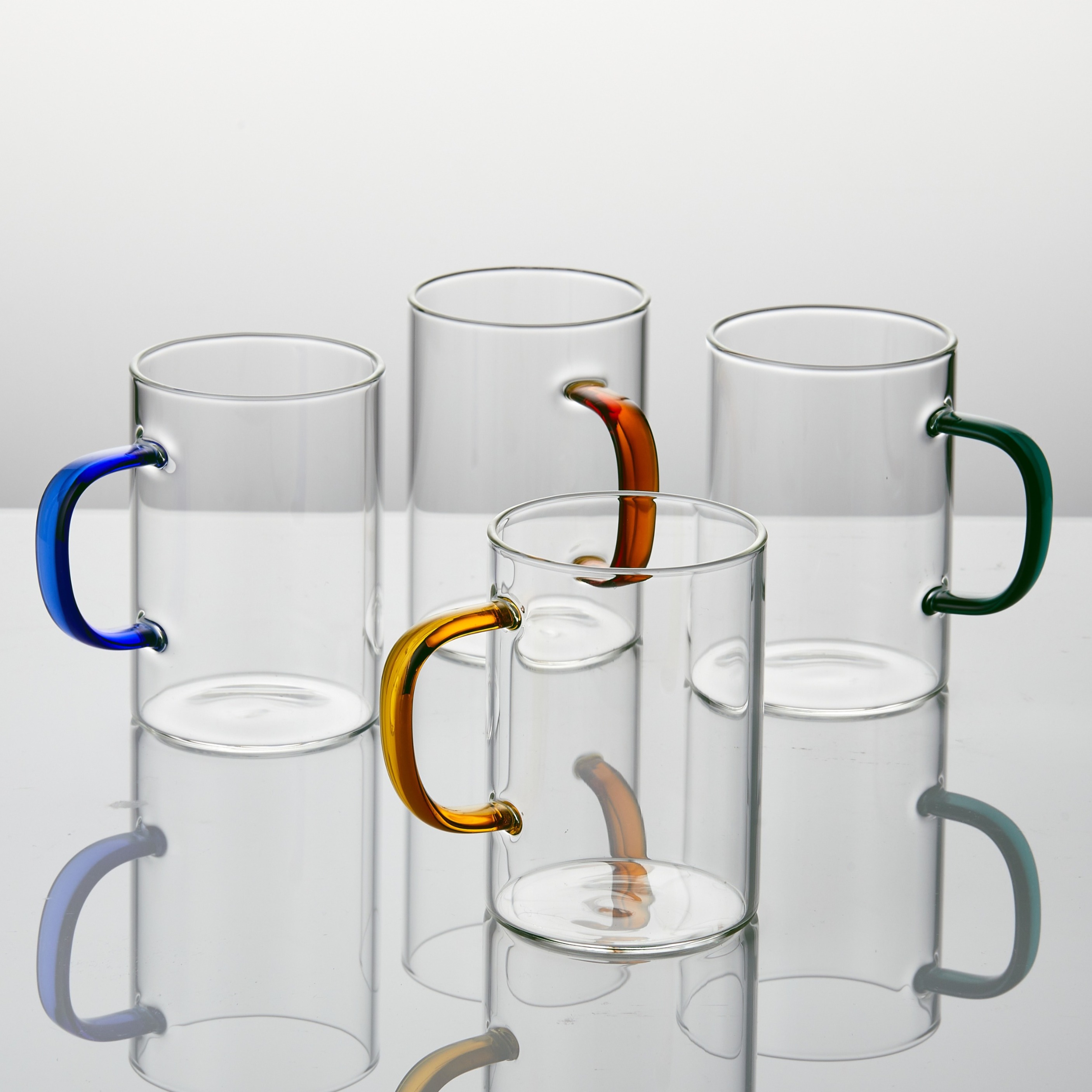 모던하우스 온 데일리 컬러핸들 내열 유리머그컵 4종 세트 300ml, 투명, 4개 15,710원