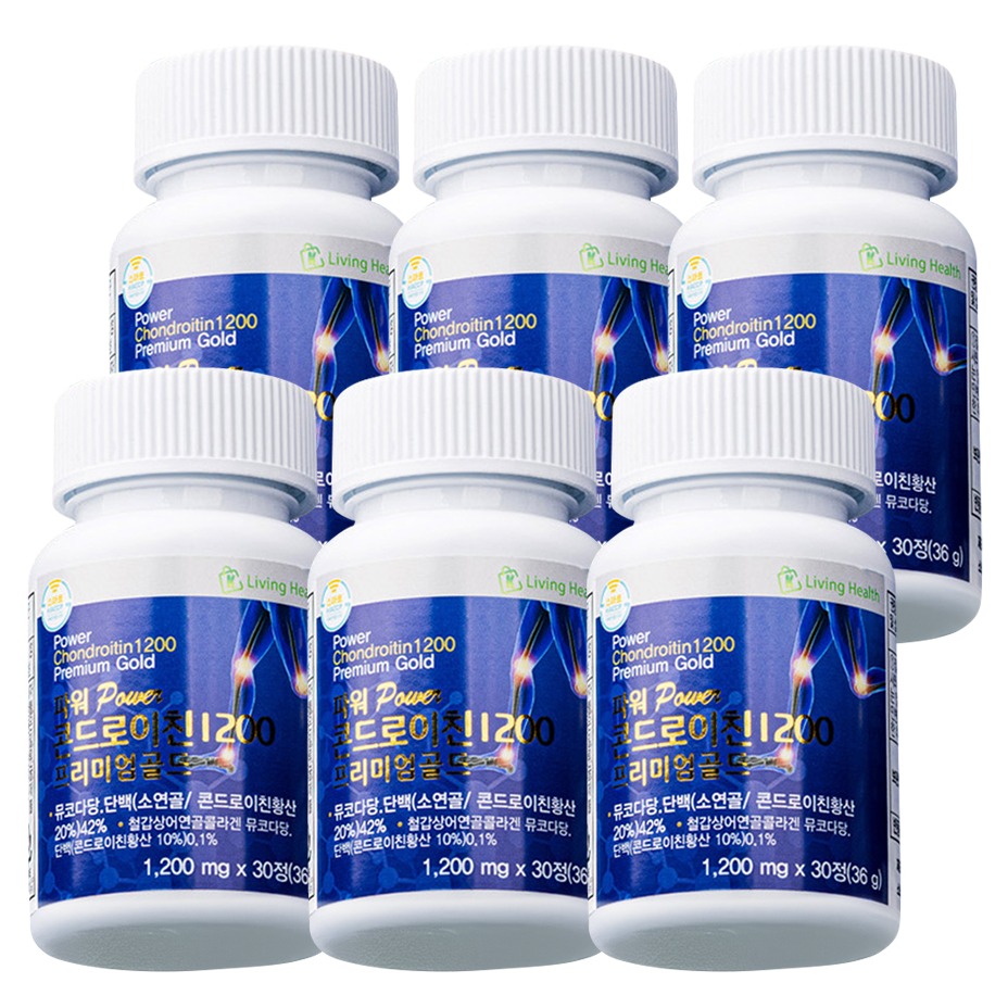 인포벨 파워 콘드로이친 1200 프리미엄 골드 뮤코다당 단백 소연골 철갑상어연골, 30정, 6개, 현재가 59,800원